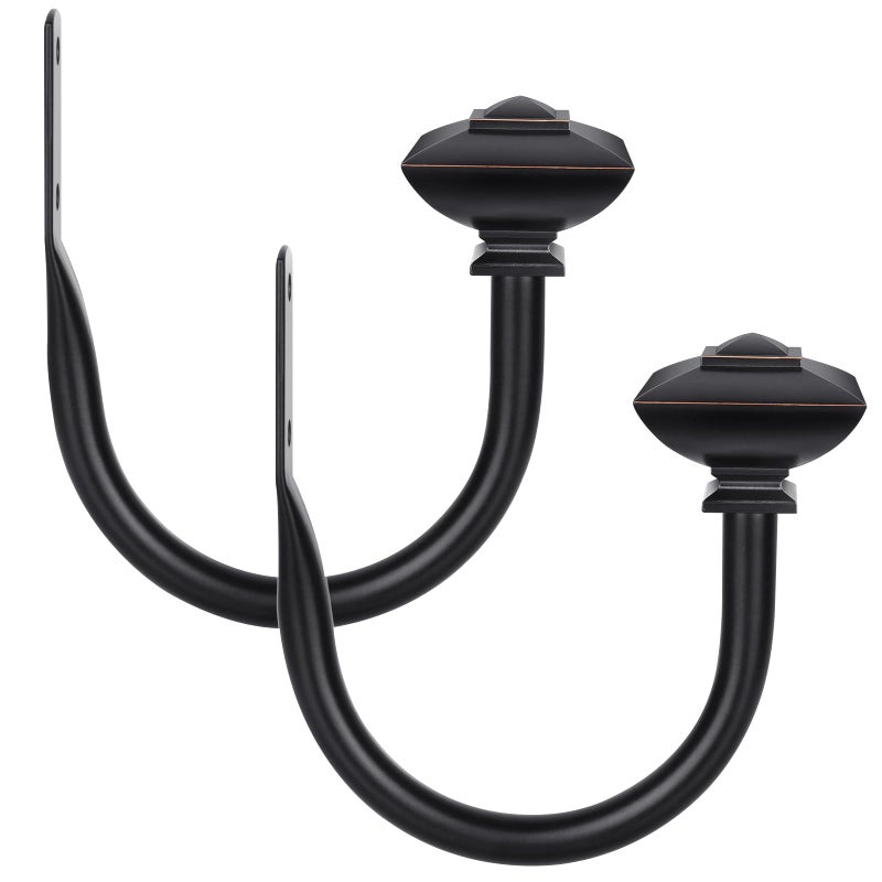 KAMANINA Decorative Curtain Drapery Holdbacks Window Curtain Holdbacks Vintage Square Finial Black1 Pair2 Pack