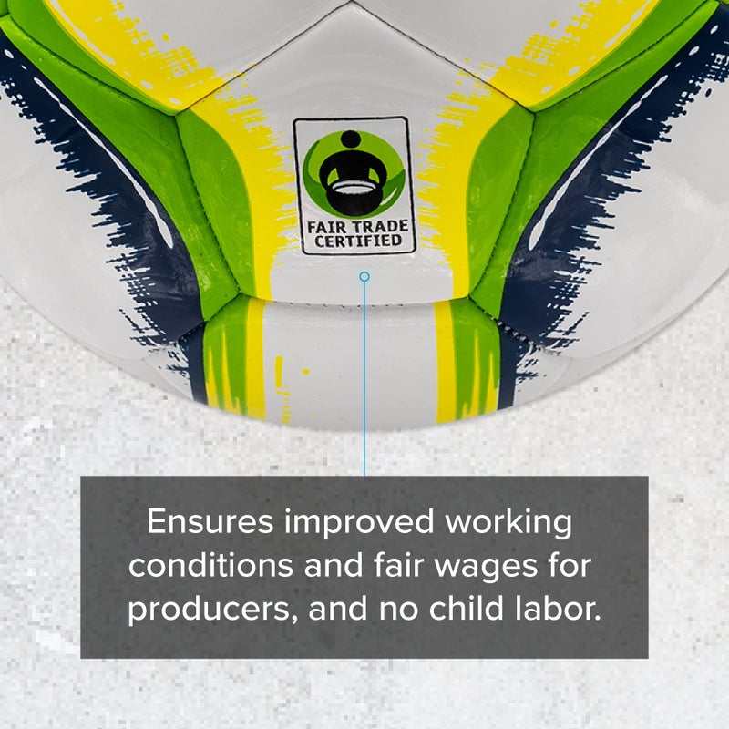 SENDA Rio Match Futsal Ball, Fair Trade Certified, Green/Yellow, Size 4 (Ages 13 & Up) - Image 5