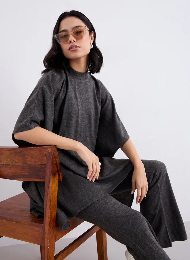 Amirah  Women Draped Knit Top and Pants Winter Modest Set for Women | Best Price UAE