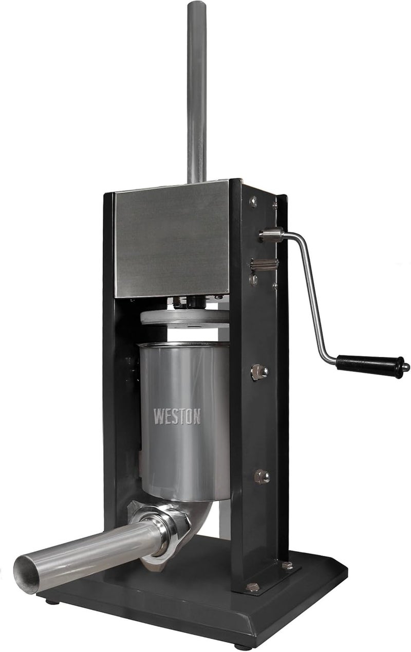Weston Weston Stainless Steel Vertical Sausage Stuffer Includes Funnels 7 lbs Capacity Silver  - Image 1