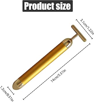 Beauty 24k Gold Facial Massager TShape 3D Roller Face Massager Electric Electric Pulse Firming Lift Skin Care Tool for Eyes Nose Face Neck AntiAging Face Lifting Sensitive Skin Treatment - Image 2