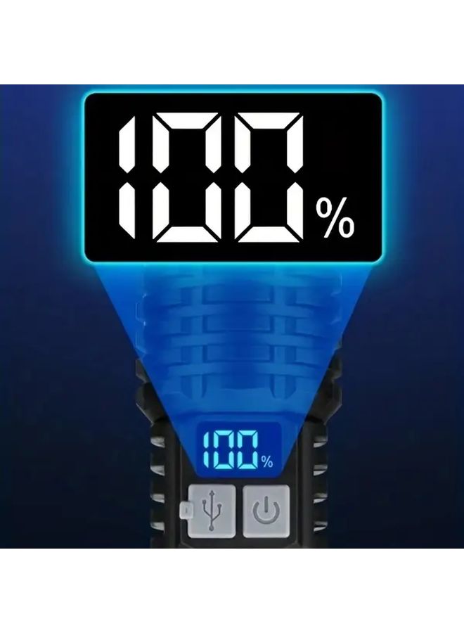 مصباح يدوي أسود قابل لإعادة الشحن LED عالي السطوع بشحن USB مضغوط للتخييم والطوارئ - Image 4