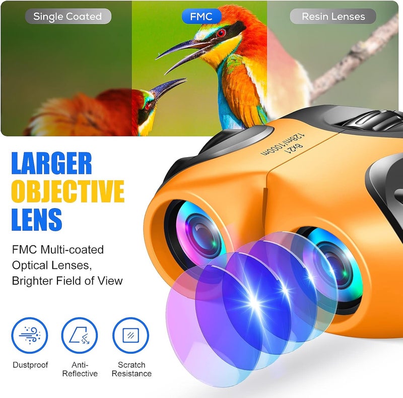 LET'SGO LET'S GO! Binocular for Kids, Compact High Resolution Shockproof Binoculars - Image 4