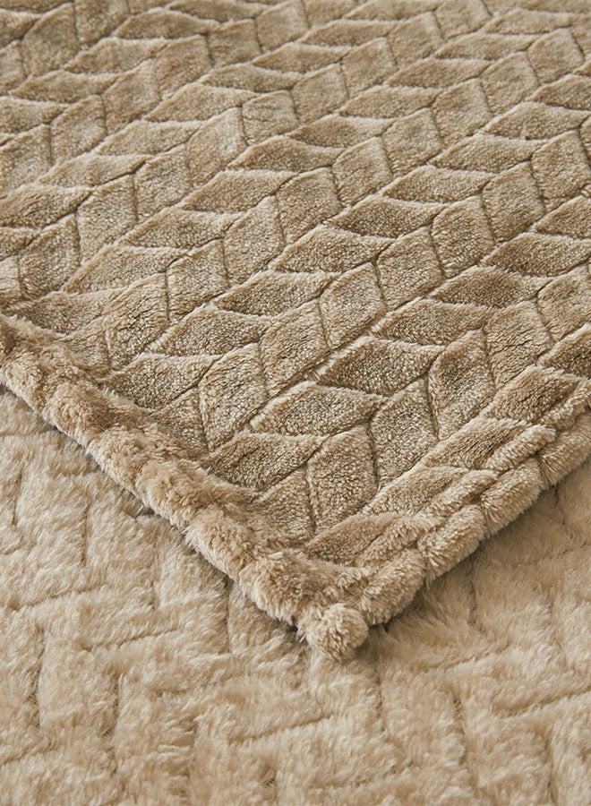 Hanayo بطانية كبيرة ناعمة من الفلانيل 200 * 230 سم بطانية ناعمة للكنبة ديكور الغرفة دافئة خفيفة الوزن (كاكي) - Image 3