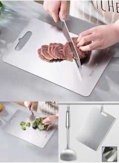 EzzySo Cutting Board, Titanium Cutting Boards for Kitchen, 304 Stainless Steel Food Grade Chopping Board Heavy Duty Non-Slip for Kitchen Household Meat Fruit Vegetable  - Image 3