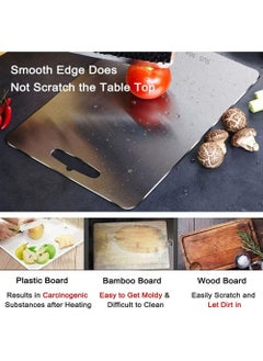 EzzySo Cutting Board, Titanium Cutting Boards for Kitchen, 304 Stainless Steel Food Grade Chopping Board Heavy Duty Non-Slip for Kitchen Household Meat Fruit Vegetable  - Image 5