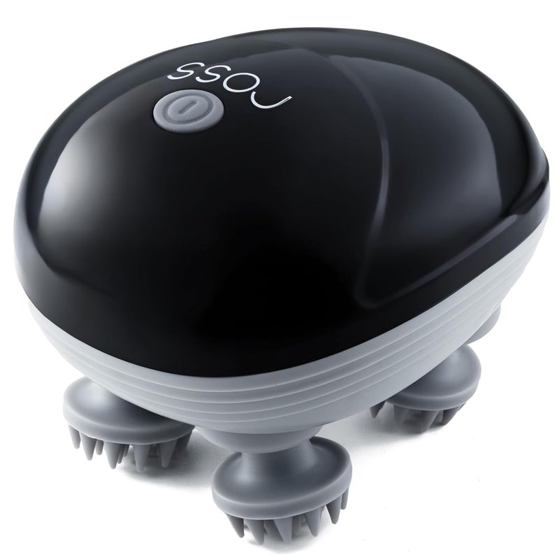 ROSS Rechargeable Scalp Massager for Hair Growth & Stress Relief | 4 Rotating Nodes with 96 Silicone Kneading Points | Electric Waterproof Head, Scalp & Body Massager | Cordless & USB Type-C Charging - Image 1