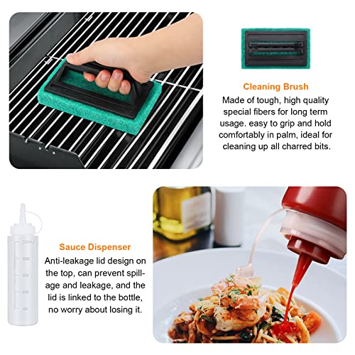 AULTONG 8-Piece Griddle Accessory Kit – Premium Stainless Steel Tools with Leak-Proof Bottles, Scraper, Spatulas, Cleaning Brush & Carry Bag for Blackstone & Camp Chef(8pcs) - Image 5