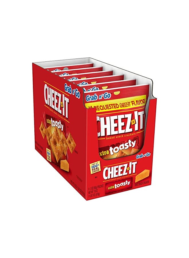 Cheez-It Cheez-It Extra Toasty Baked Snack Crackers 3oz bag Box of 6  - Image 1