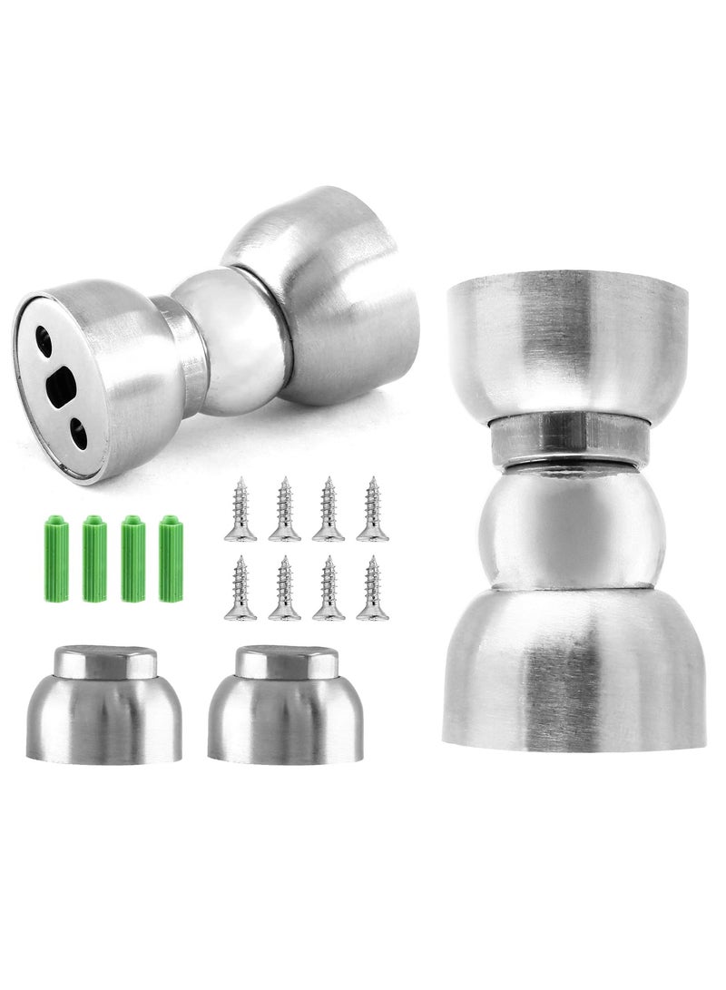 SOLARAE Magnetic Door Stop, Silver Stainless Steel Magnetic Door Stopper, Magnetic Door Stopper with Adhesive Tape, Heavy Duty Door Holder Door Catch Hold Your Door Open (2 Pcs) - Image 1