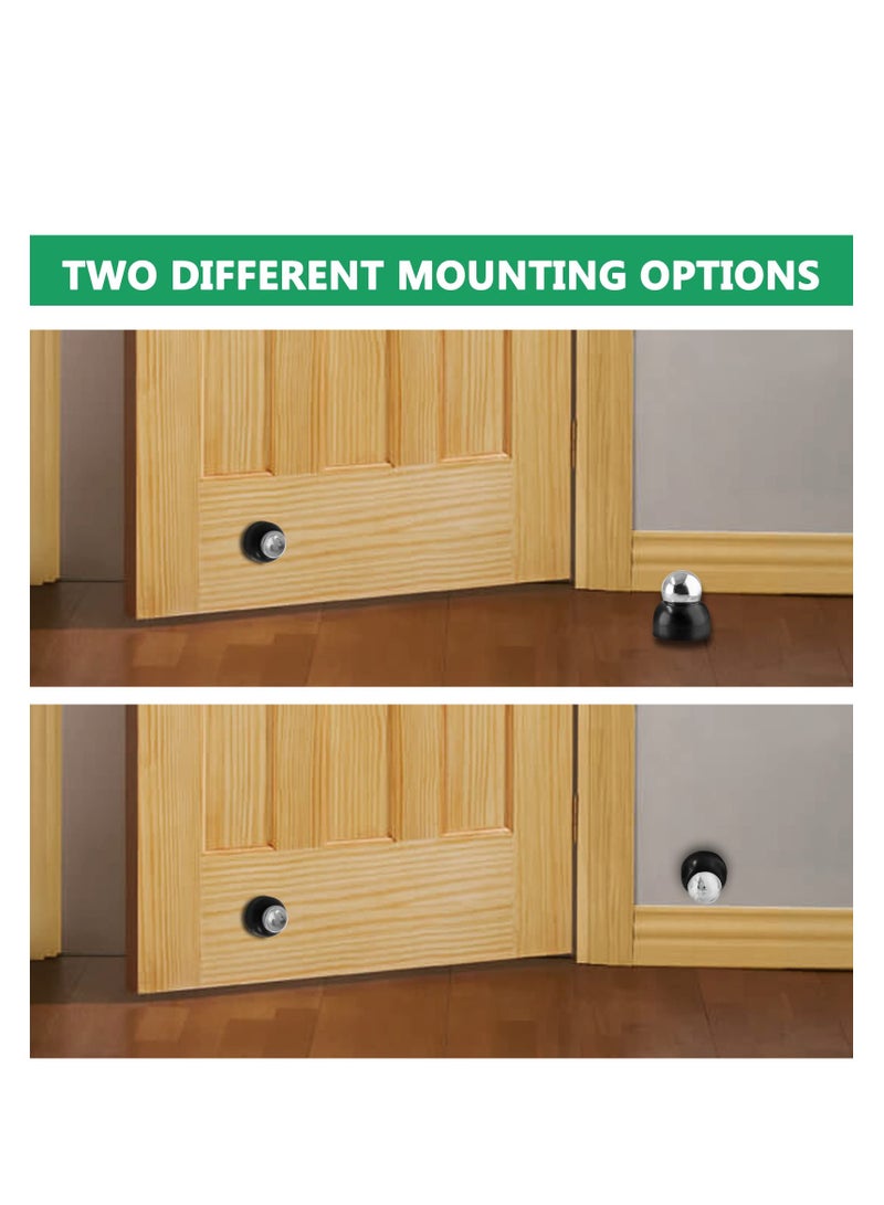 SOLARAE Magnetic Door Stop, Silver Stainless Steel Magnetic Door Stopper, Magnetic Door Stopper with Adhesive Tape, Heavy Duty Door Holder Door Catch Hold Your Door Open (2 Pcs) - Image 4