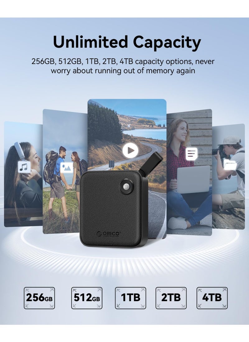 Orico ORICO Portable SSD 512 GB with 2 in 1 USB C Cable, External Solid State Drives, Up to 460MB/s, Status Indicator, Reliable Storage for USB-C Smartphone, Tablet, PC - B5PLUS  - Image 4
