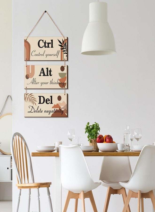 Lewtemi Boho Office Wall Decor Framed Boho Ctrl Alt Del Wall Decor Signs Hanging Motivational Bathroom Decoration for Women Home Living Room Teen Men - Image 3