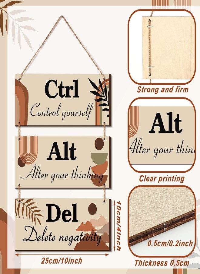 Lewtemi Boho Office Wall Decor Framed Boho Ctrl Alt Del Wall Decor Signs Hanging Motivational Bathroom Decoration for Women Home Living Room Teen Men - Image 4