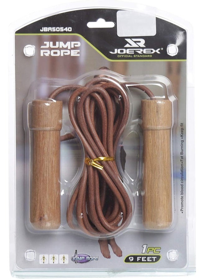 Joerex Leather Weighted Jump Rope Jba50540, Brown - Image 2