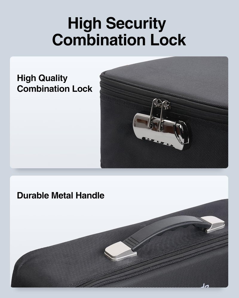 Luxtude Trading Card Storage Box w/Adjustable Dividers, Large Top Loader Card Storage w/Combination Lock, Baseball Sports Cards Case for 3"x4" 35pt Toploaders, MTG Carrying Case for Pokemon/TCG/YuGiOh - Image 4