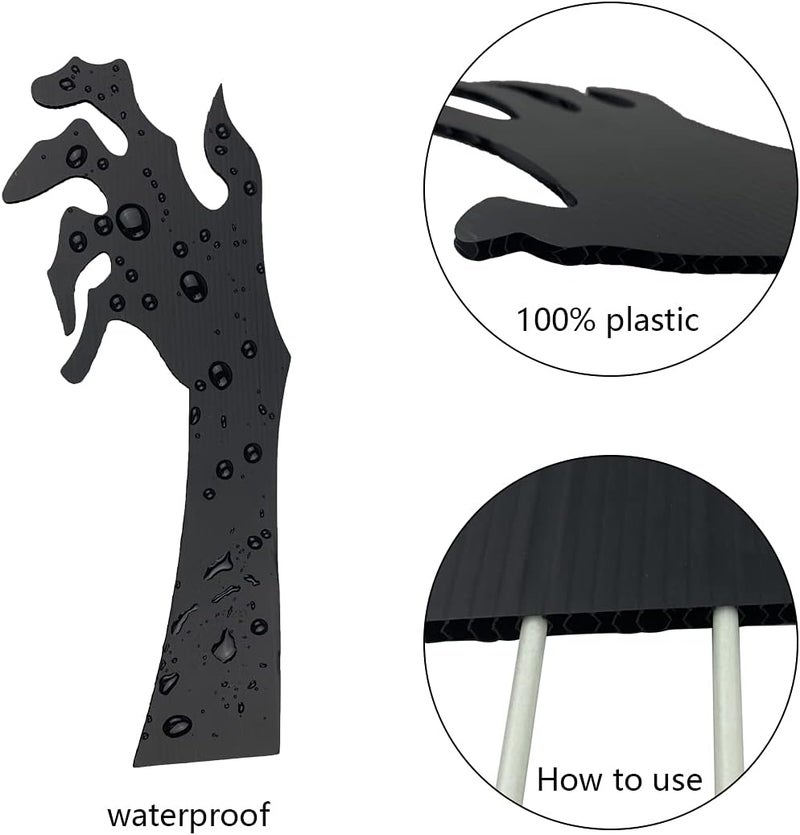 Antitoy 5 Pack Halloween Black Hands Yard Signs with Stakes Scary Silhouette Halloween Decorations for Outdoor Yard Lawn Garden Decor - Image 5