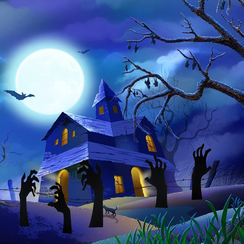 Antitoy 5 Pack Halloween Black Hands Yard Signs with Stakes Scary Silhouette Halloween Decorations for Outdoor Yard Lawn Garden Decor - Image 4
