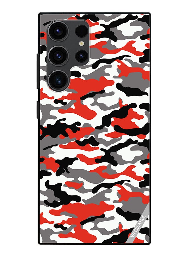 VR CREATIVE Protective Case Cover For Samsung Galaxy S24 Ultra Pink Camouflage Military Pattern Design Multicolour - Image 1