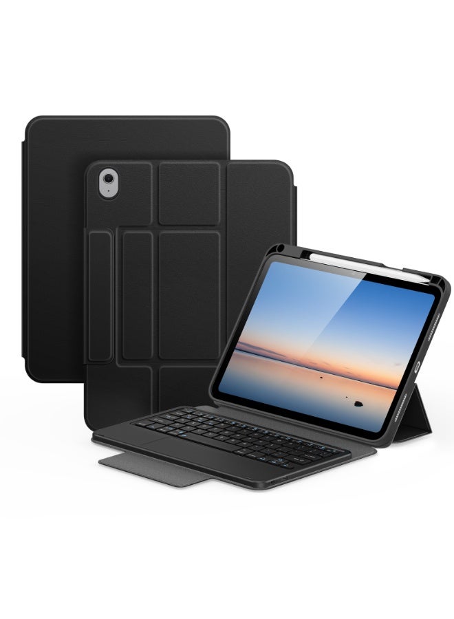 دوكس دوتشيز لوحة مفاتيح مع حافظة متوافقة مع iPad الجيل الحادي عشر A16 2025 / الجيل العاشر 2022، لوحة مفاتيح ذكية لاسلكية مزودة بلوحة تتبع قابلة للفصل مع غطاء واقٍ - Image 1