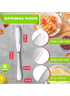 Oasisgalore 2 PCS Stainless Steel Butter Spreader Knife - 3 in 1 Multifunctional Utensil  - Image 2