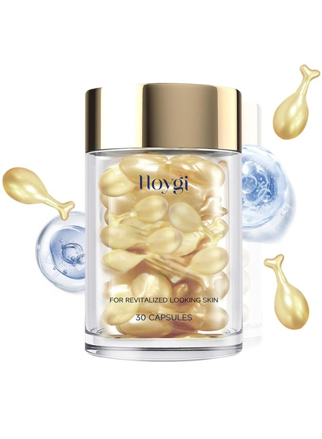 Hoygi سيروم الريتينول مع سم النحل، كبسولات سيروم الليل لتنعيم الخطوط، مرطب مشدود، فعال ضد التجاعيد وحب الشباب - نباتي، بدون ألوان وعطور، لجميع أنواع البشرة - Image 1