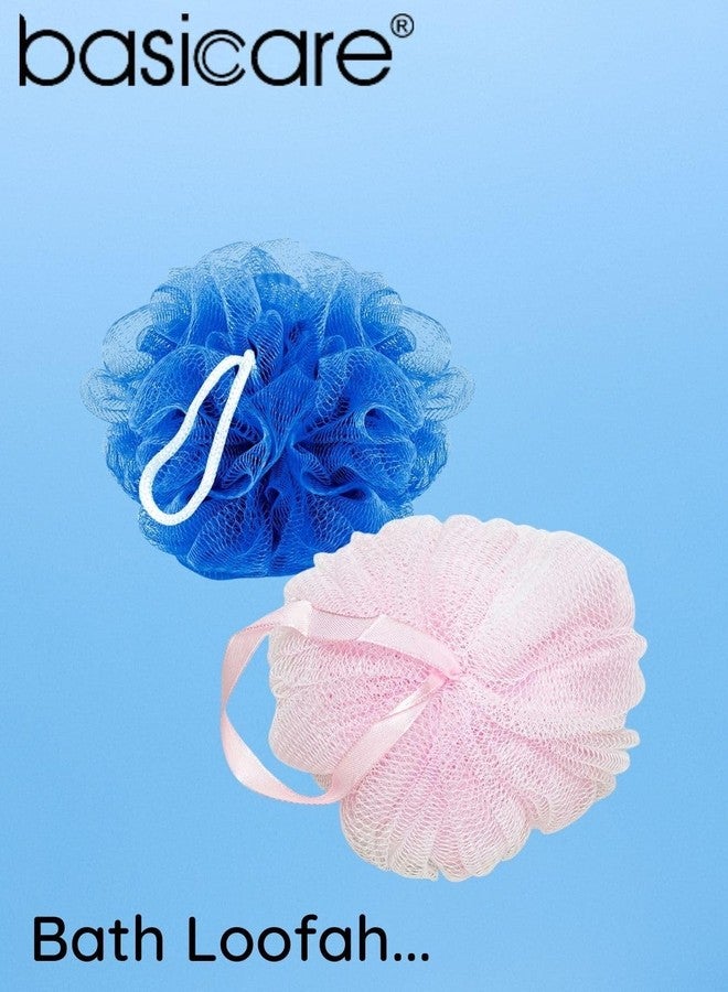 بيسيكير ليفة استحمام شبكية ناعمة من بيسكير - ليفة استحمام كبيرة الحجم، إسفنجة تقشير لتنظيف البشرة برغوة غنية (متعددة الألوان، قطعتان) - Image 1