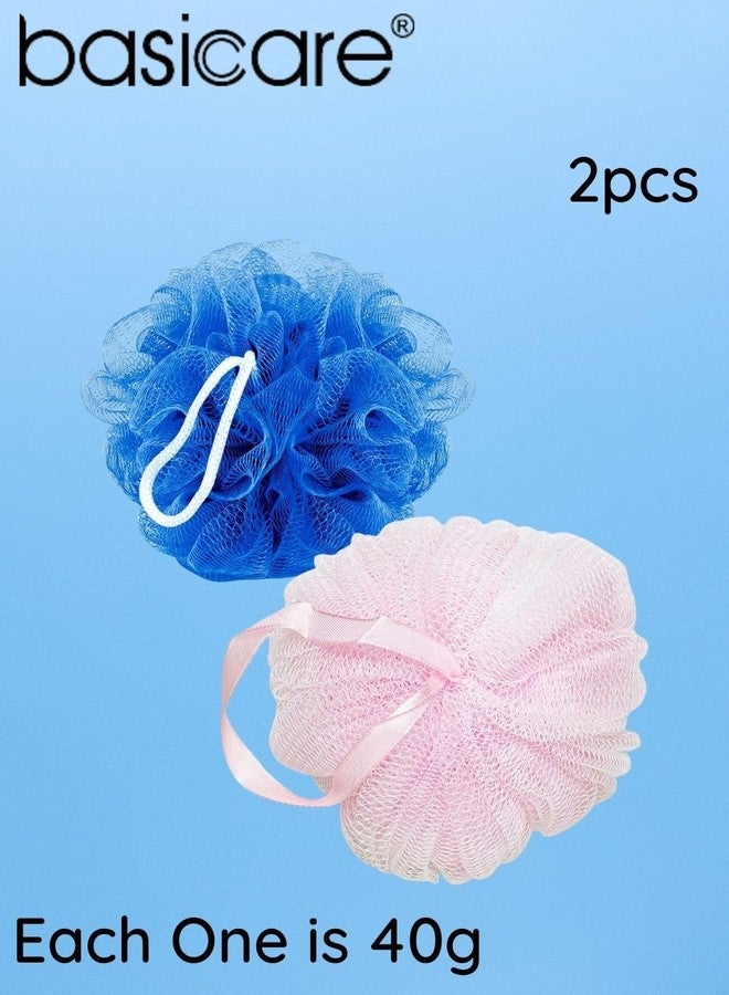 بيسيكير ليفة استحمام شبكية ناعمة من بيسكير - ليفة استحمام كبيرة الحجم، إسفنجة تقشير لتنظيف البشرة برغوة غنية (متعددة الألوان، قطعتان) - Image 2