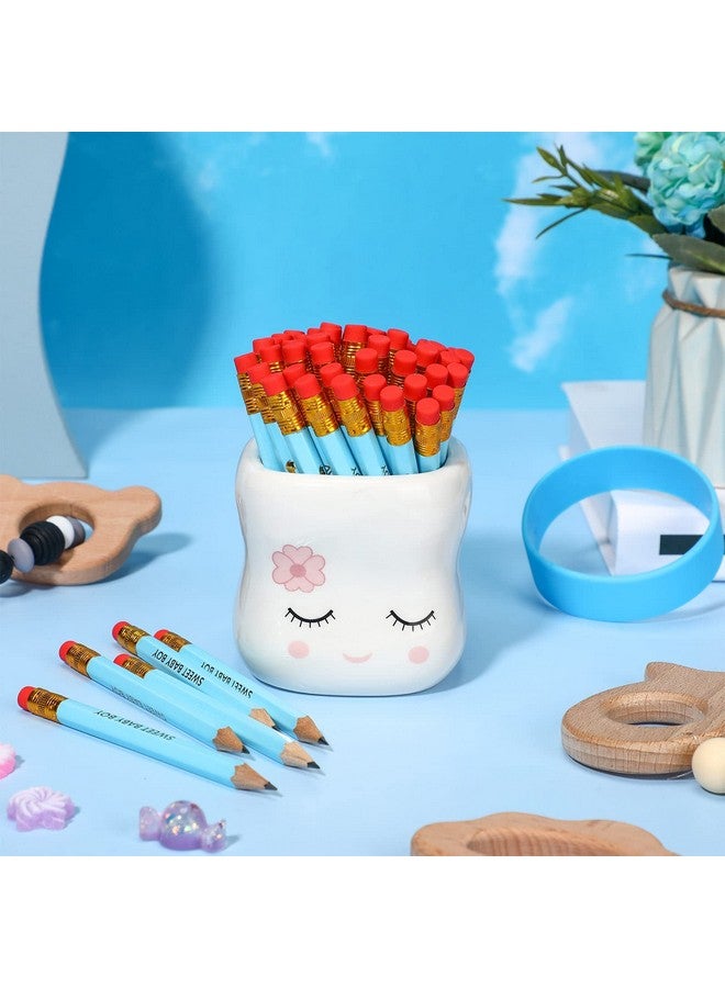 Nezyo 50 Pieces Baby Shower Half Pencils Golf Pencils With Erasers Pencils For Baby Shower 4 Inch Mini Presharpened Pencils For School Office Party Game Supplies(Sweet Baby Boy) - Image 5