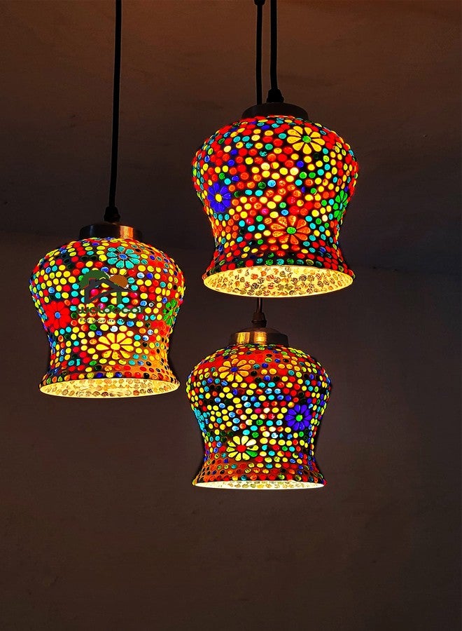 Weldecor Antique Style Ceiling Pendant Lamps - Decorative LED Lights for Living, Dining, Bedroom, Home, and Resort (Style 5 Set of 3)