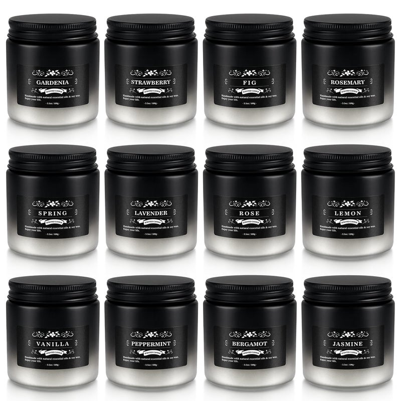 Aamdkcyu 12 Pack Men's Scented Candles in Jar - 3.5oz Each, 150+ Hours Long Lasting, Soy Blend Wax Aromatherapy Candle Gifts Set for Men, Birthday, Valentine, Anniversary, Christmas - Image 2