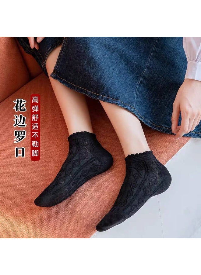 Women's Casual Sheer Chiffon Ankle Socks Set – Lightweight Women's Fashionable Designs (5 Pairs + 1 Gift) – Assorted Colors - Image 4