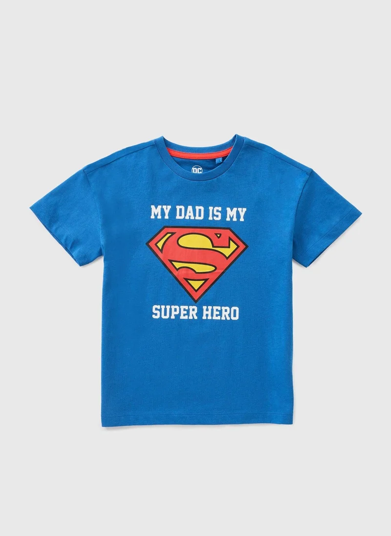 Matalan Boys Blue Superman Dad T-Shirt