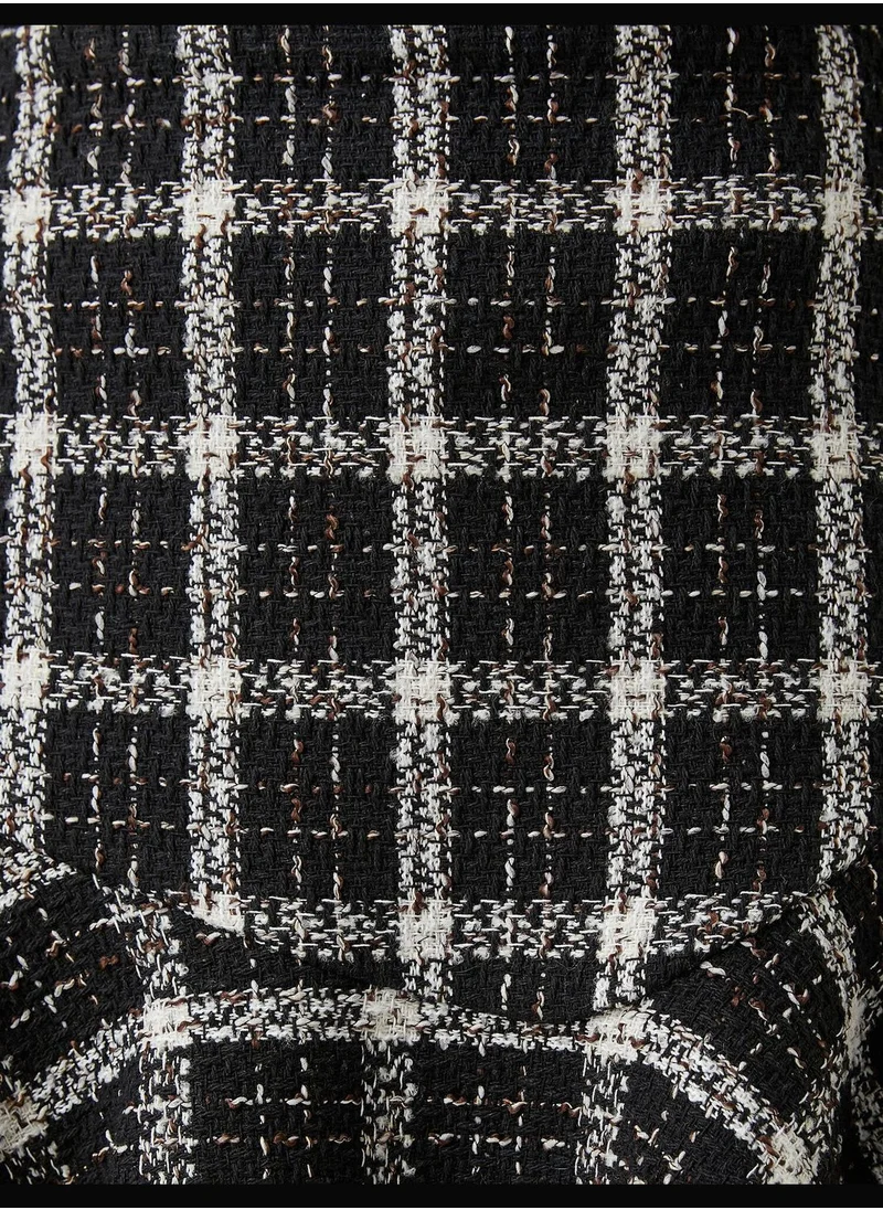 KOTON Plaid High Rise Pleated Mini Skirt