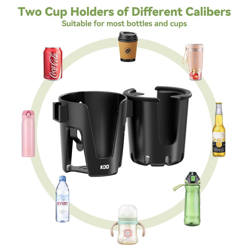 KDD Stroller Cup Holder with Phone Holder 3in1 Removable Bottle Holder 360 Degrees Rotation Drink Holder for Wheelchair Stroller Bike Walker Scooter Bicycle Uppababy Bugaboo Britax - Image 3