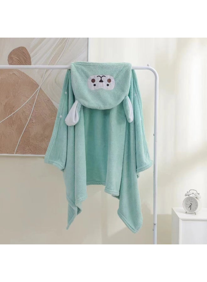 منشفة استحمام للأطفال بغطاء رأس من الفرو الناعم - رداء حمام كرتوني قابل للب wear