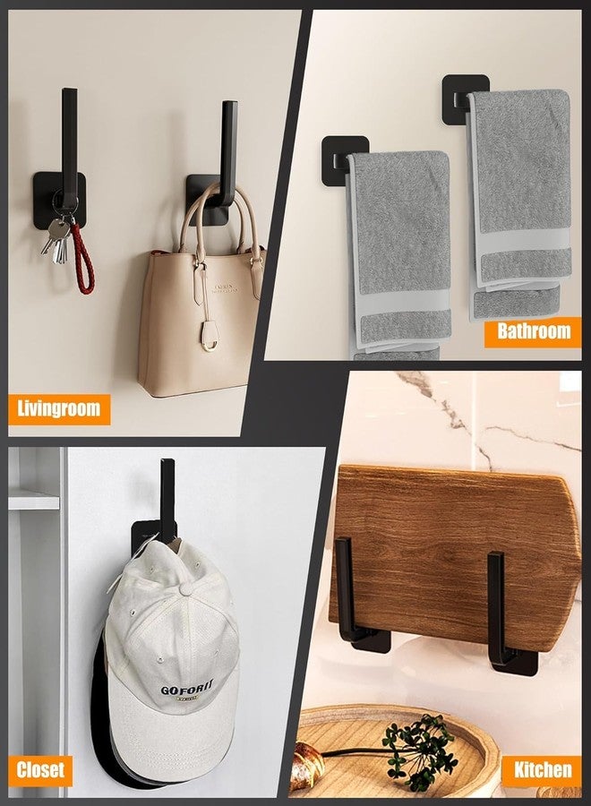 Onward 4 PCS Hat Rack for Hat Storage Multipurpose cap Organiser, Strong Adhesive Hooks for Wall Organizer for Baseball Caps, Two Mounting Options, Hooks, Black - Image 4