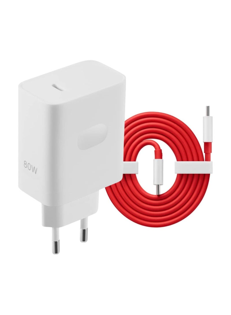 Lynacz Original 80W SUPERVOOC GaN Charger with Cable | High-Efficiency USB-C Wall Adapter for OnePlus Phones - Image 1