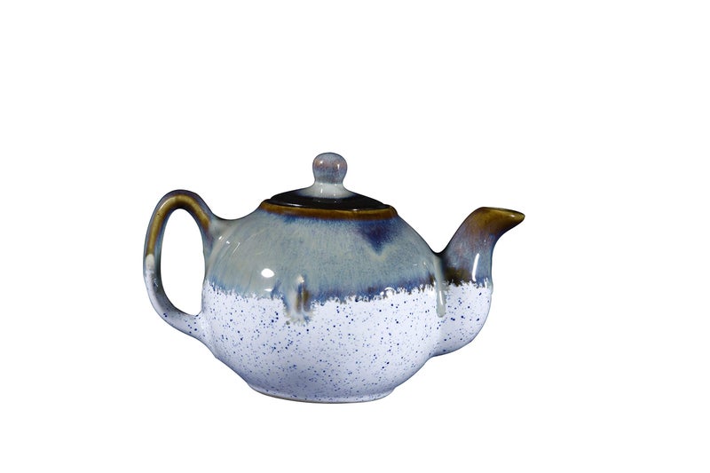 Caffeine طقم شاي سيراميك يدوي من كافيين باللونين الرمادي والأبيض (طقم من 7 قطع) - Image 3