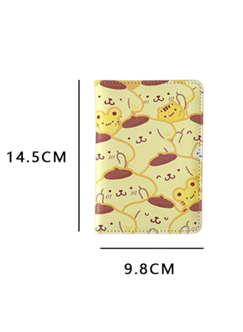 Passport Holder Multifunctional Card Holder Passport Cover, Id Card Storage Case Boy And Girl Card Holder Pu Leather Travel Id Card Holder, Travel Card Holder (White Cartoon Print) - Image 2