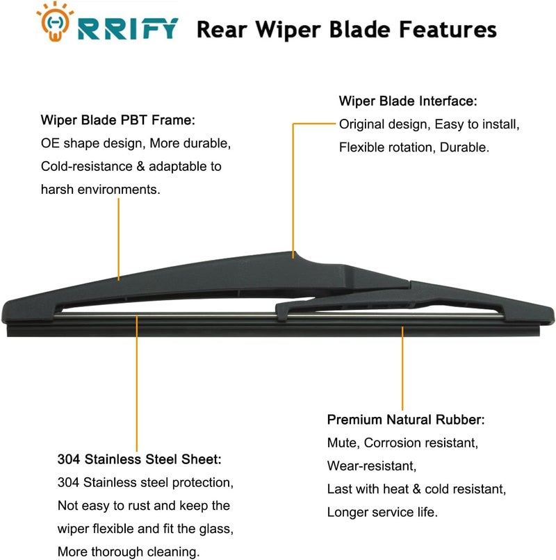 ORRIFY Rear Windshield Wiper Arm Blade for Chevrolet Spark 2016-2021 - Image 4