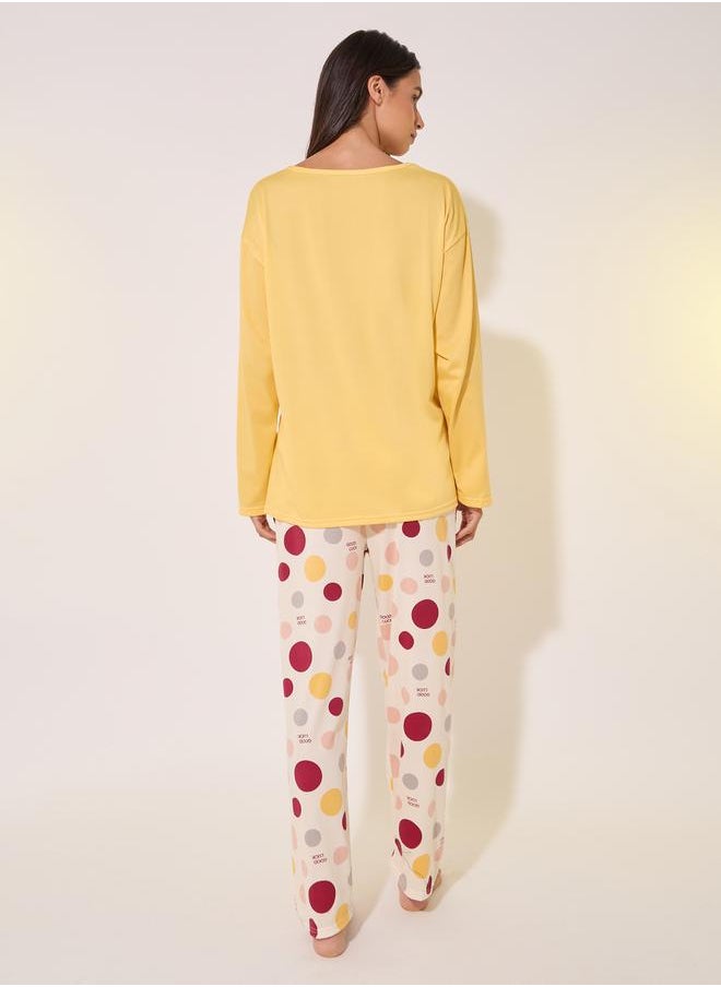 Take Two - Graphic Print T-Shirt and Printed Pyjama Set - Image 1