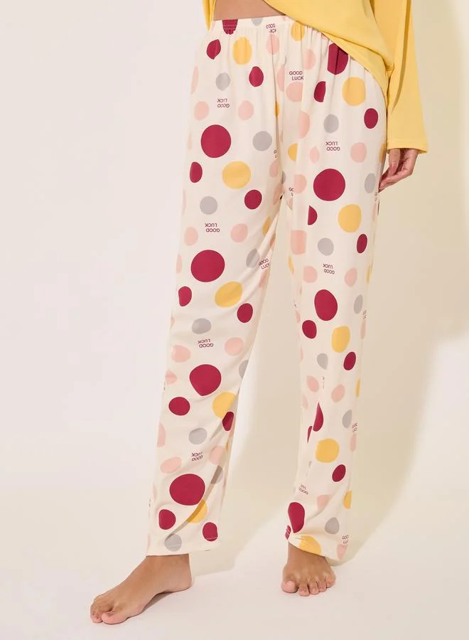 Take Two Graphic Print T-Shirt and Printed Pyjama Set