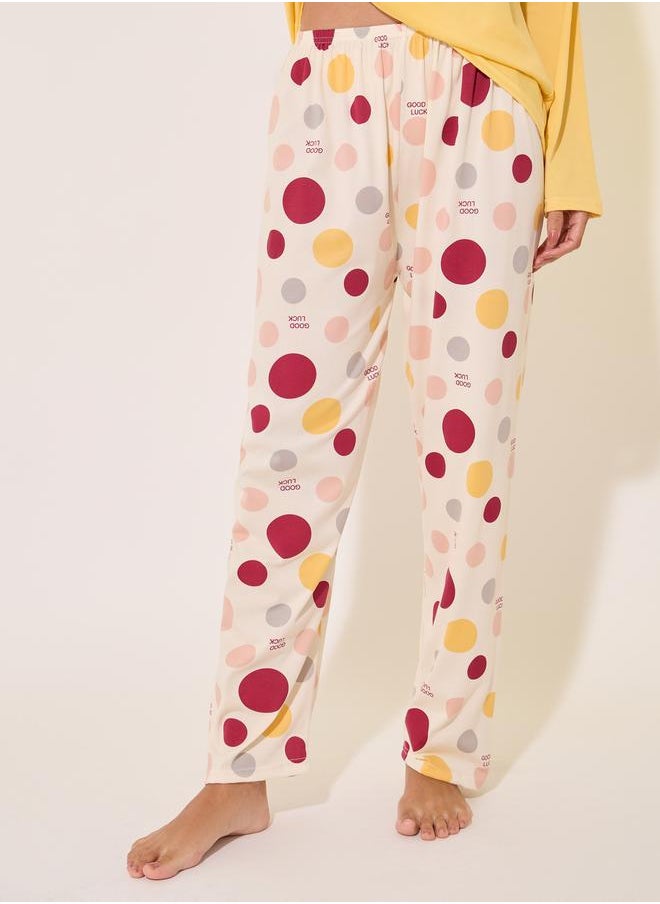 Take Two - Graphic Print T-Shirt and Printed Pyjama Set - Image 1