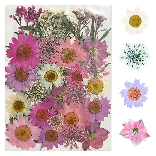YellowCult Natural Real Dried & Pressed Flowers for Art Craft - Mixed, Multicolor for Soap, Candle, Scrapbooking, DIY, Resin Jewelry, Pendant - [Luxury Pink & Peach 40-45 pcs] - Image 1