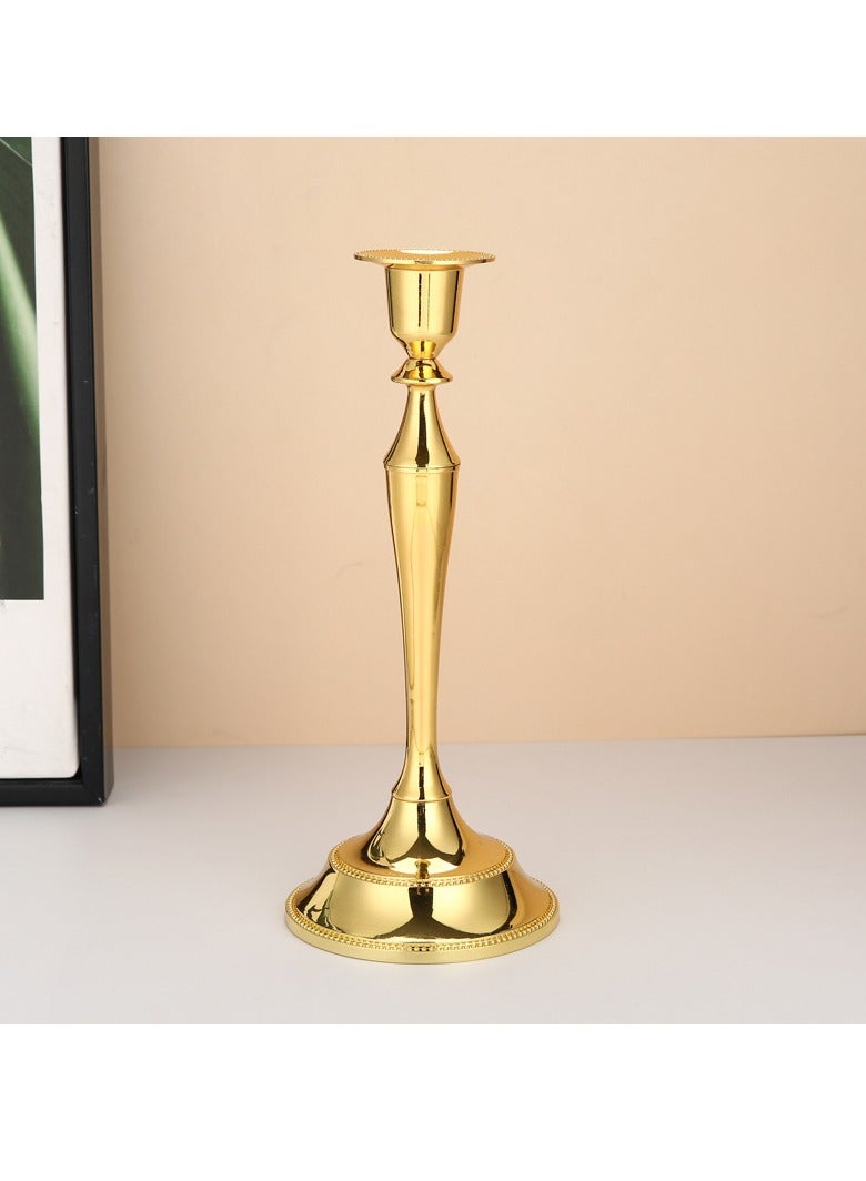 general 5-Piece Decorative Candle Holder For Wedding and Candlelight Dinner Gold - Image 2