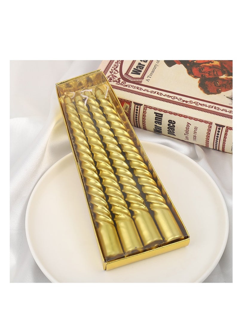 general 5-Piece Decorative Candle Holder For Wedding and Candlelight Dinner Gold - Image 3