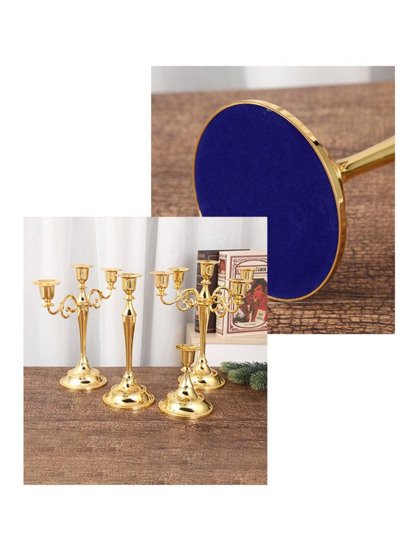general 5-Piece Decorative Candle Holder For Wedding and Candlelight Dinner Gold - Image 5