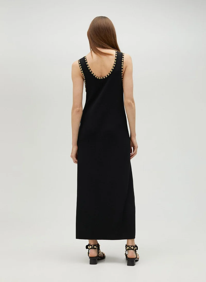 Lola Casademunt gold eyelet dress