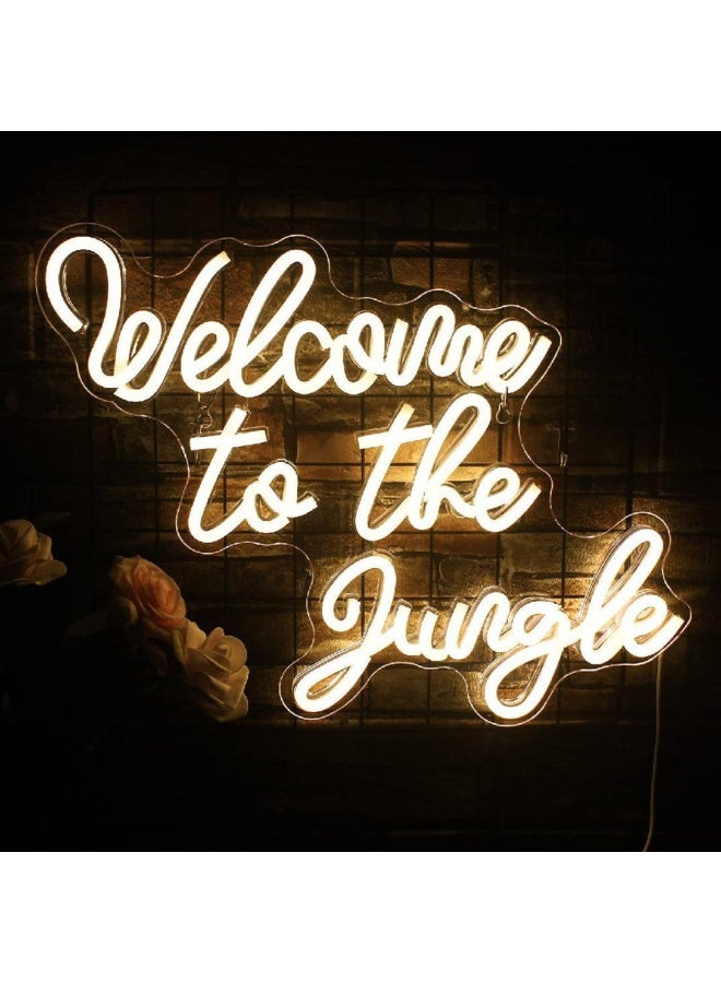 Trinx The Jungle Neon Sign Warm Led Word Neon Light Sign 3.9'' No Subject Themed Led Neon Sign  - Image 1